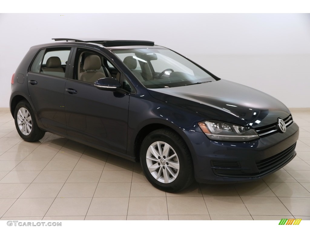 2015 Golf 4 Door 1.8T S - Night Blue Metallic / Beige photo #1