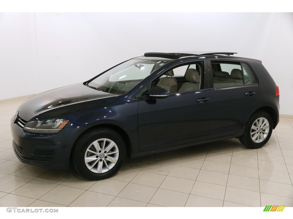 2015 Golf 4 Door 1.8T S - Night Blue Metallic / Beige photo #3