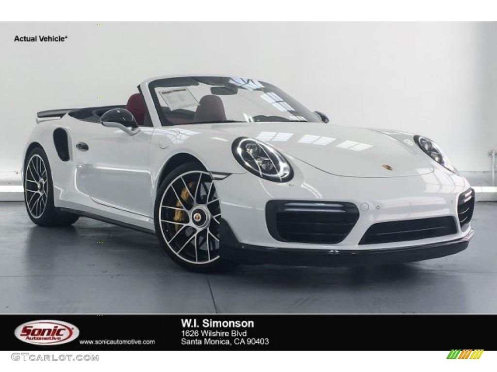 2017 911 Turbo S Cabriolet - White / Bordeaux Red photo #1