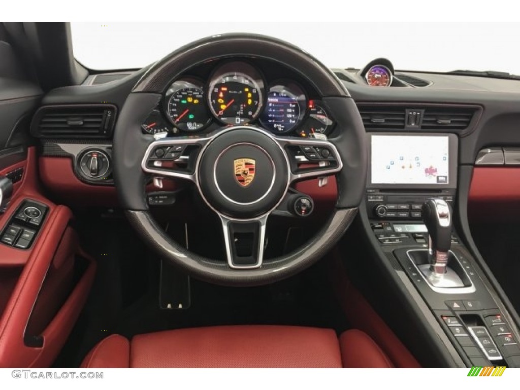 2017 Porsche 911 Turbo S Cabriolet Bordeaux Red Dashboard Photo #126854057