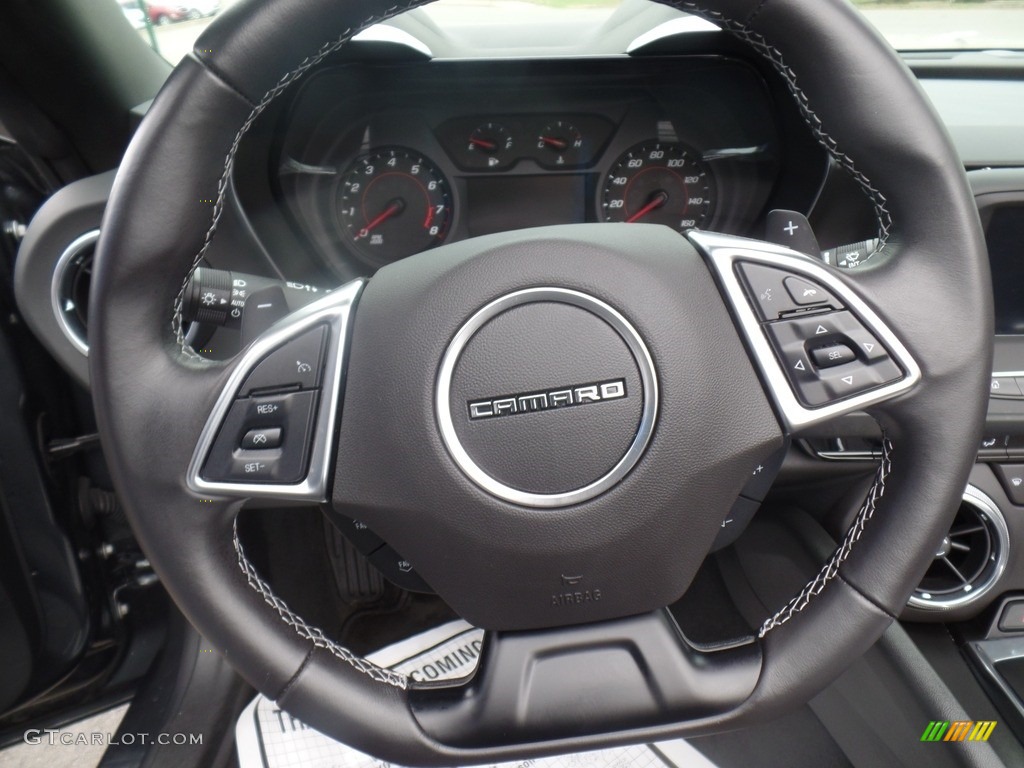2018 Chevrolet Camaro LT Convertible Jet Black Steering Wheel Photo #126863044