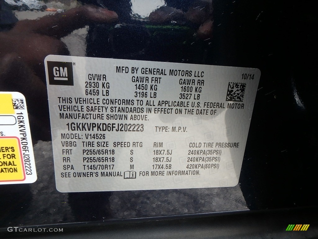 2015 Acadia SLE AWD - Dark Sapphire Blue Metallic / Light Titanium photo #24