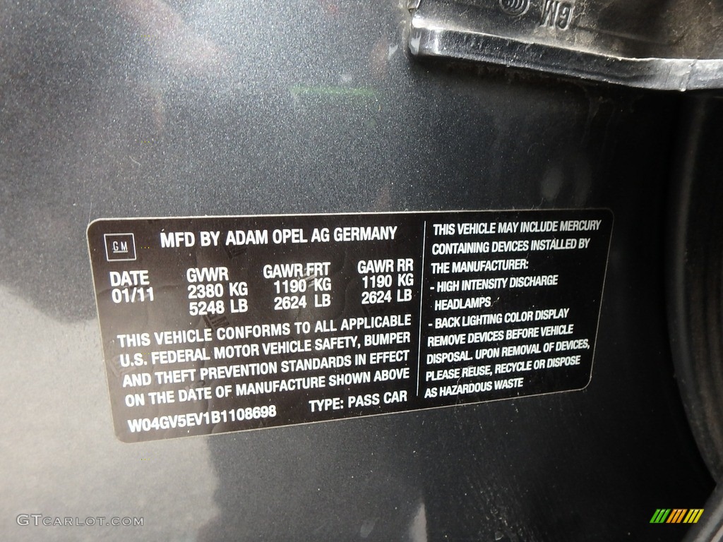 2011 Regal CXL Turbo - Granite Gray Metallic / Ebony photo #22
