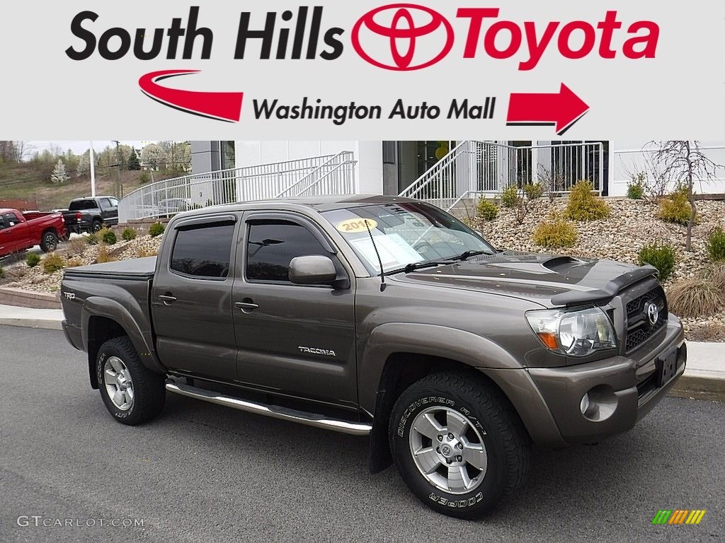 2011 Tacoma V6 TRD Sport Double Cab 4x4 - Pyrite Mica / Graphite Gray photo #1