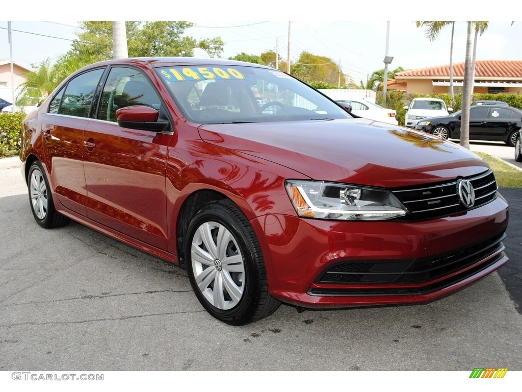 2017 Jetta S - Cardinal Red Metallic / Black/Palladium Gray photo #2
