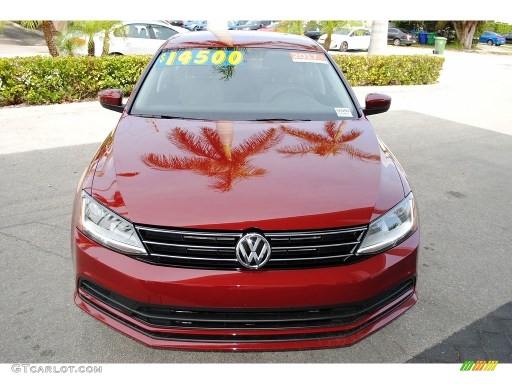2017 Jetta S - Cardinal Red Metallic / Black/Palladium Gray photo #3