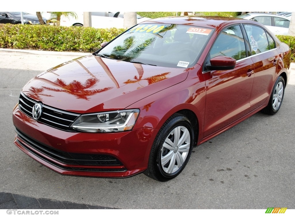 2017 Jetta S - Cardinal Red Metallic / Black/Palladium Gray photo #4