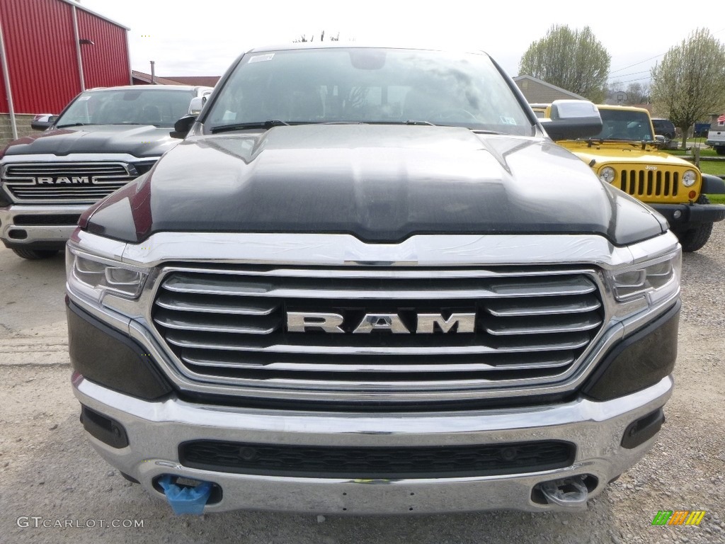 2019 1500 Long Horn Crew Cab 4x4 - Diamond Black Crystal Pearl / Black/New Saddle photo #7