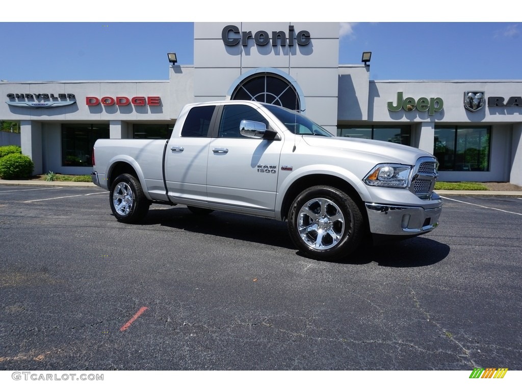 2018 1500 Laramie Quad Cab 4x4 - Bright Silver Metallic / Black photo #1