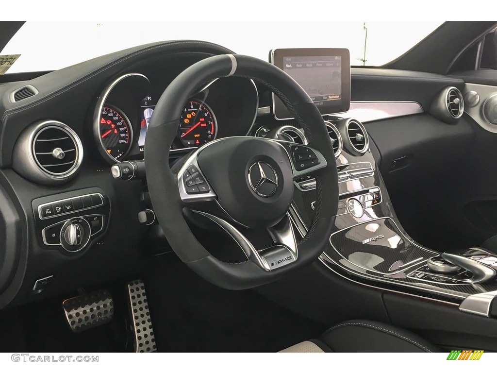 2018 Mercedes-Benz C 63 S AMG Coupe Platinum White Pearl/Black Dashboard Photo #126891267