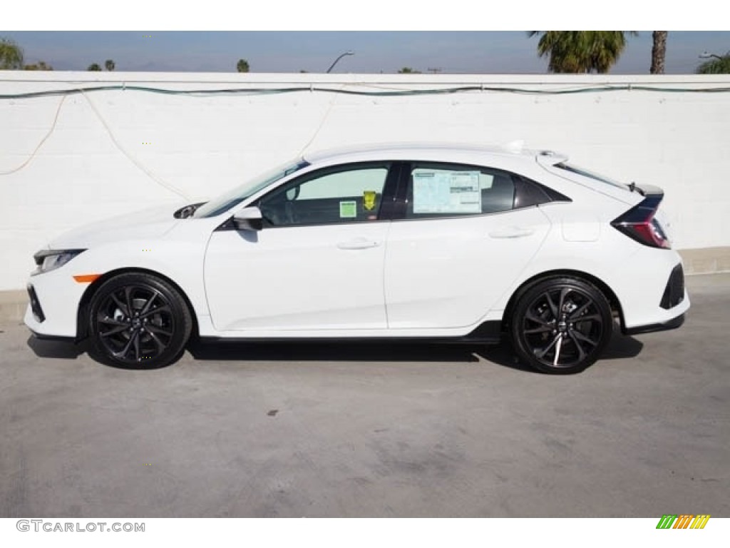 2018 Civic Sport Hatchback - White Orchid Pearl / Black photo #9