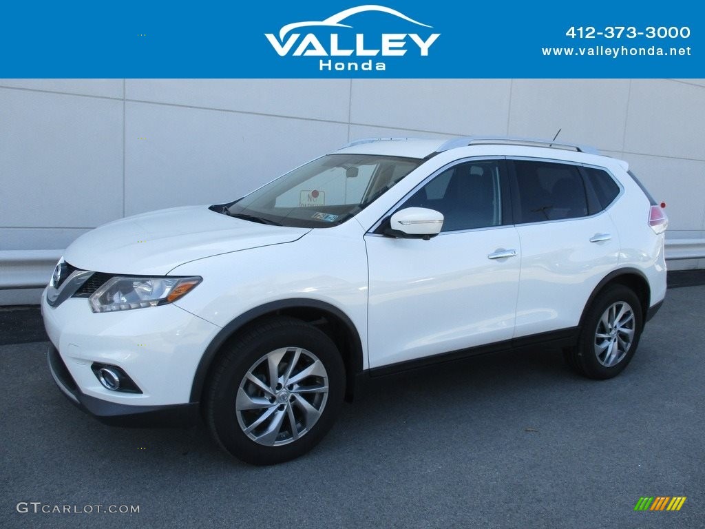 2014 Rogue S AWD - Moonlight White / Almond photo #1