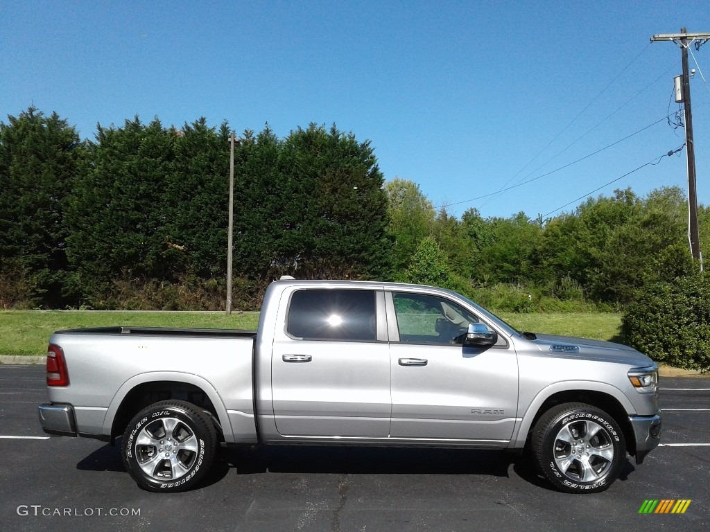 2019 1500 Laramie Crew Cab 4x4 - Billett Silver Metallic / Mountain Brown/Light Frost Beige photo #5