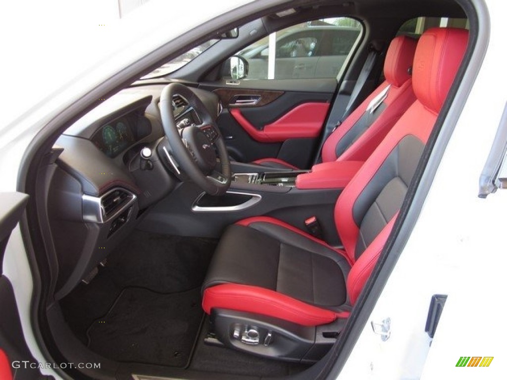 Ebony/Pimento Interior 2018 Jaguar F-PACE S AWD Photo #126913023