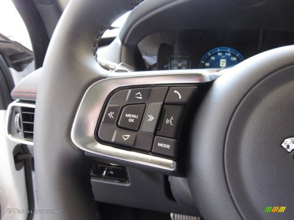 2018 Jaguar F-PACE S AWD Ebony/Pimento Steering Wheel Photo #126913467