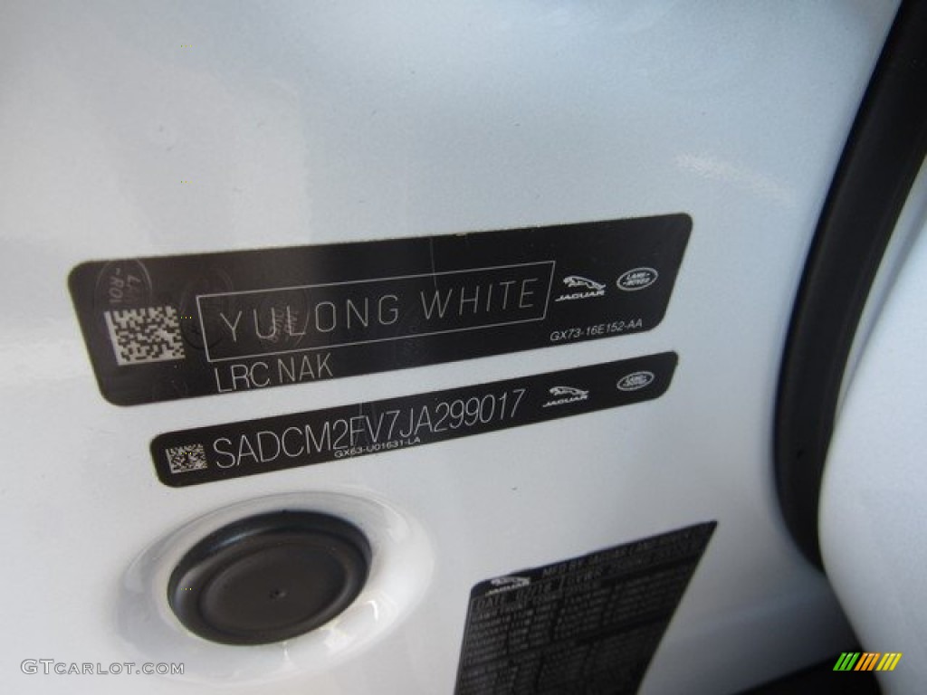 2018 F-PACE Color Code NAK for Yulong White Metallic Photo #126913665