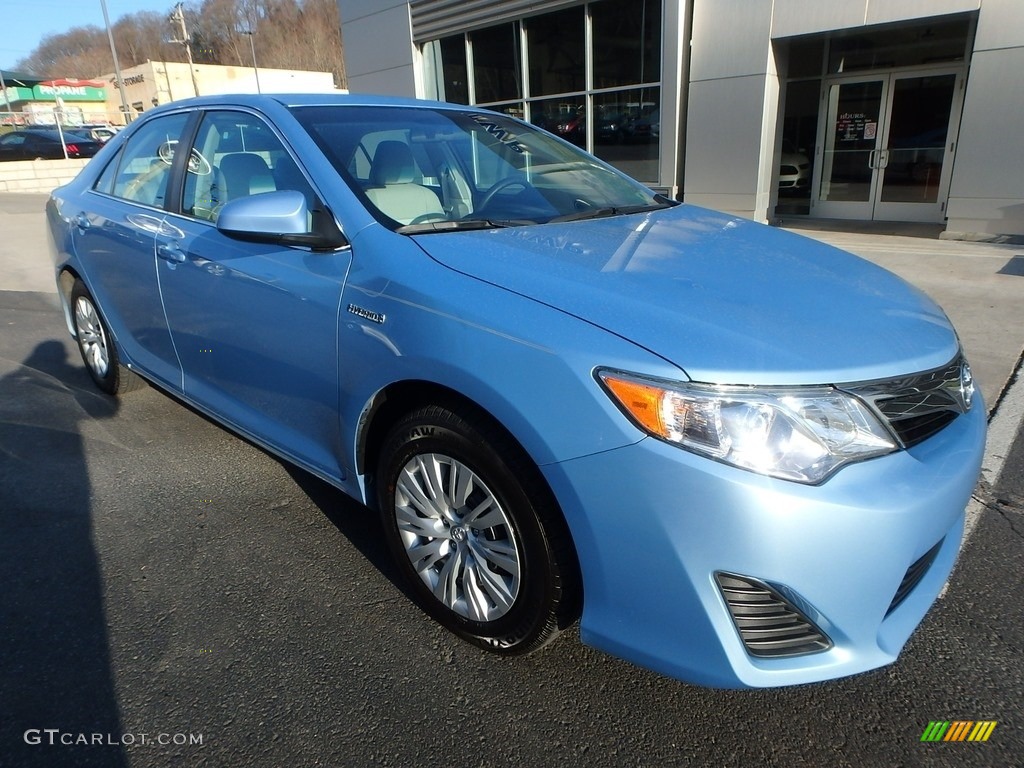 2012 Camry Hybrid LE - Clearwater Blue Metallic / Light Gray photo #8