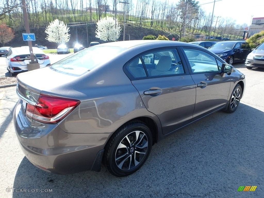 2015 Civic EX Sedan - Urban Titanium Metallic / Beige photo #5