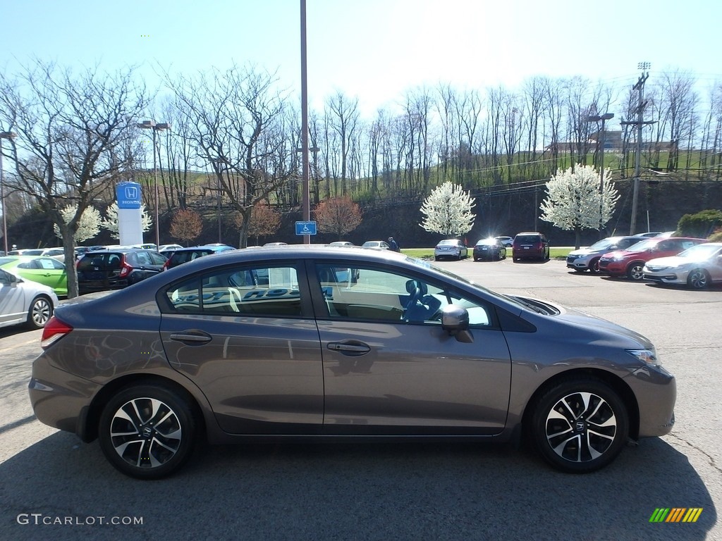 2015 Civic EX Sedan - Urban Titanium Metallic / Beige photo #6