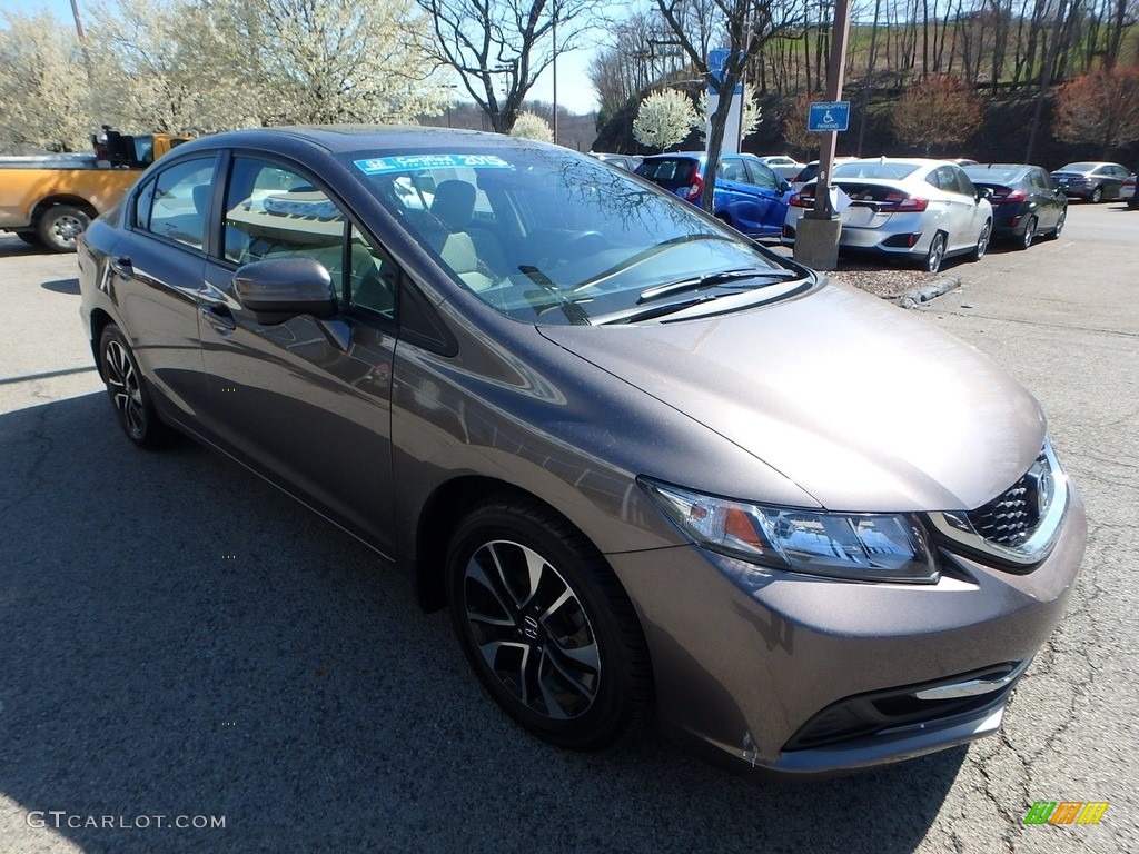 2015 Civic EX Sedan - Urban Titanium Metallic / Beige photo #7