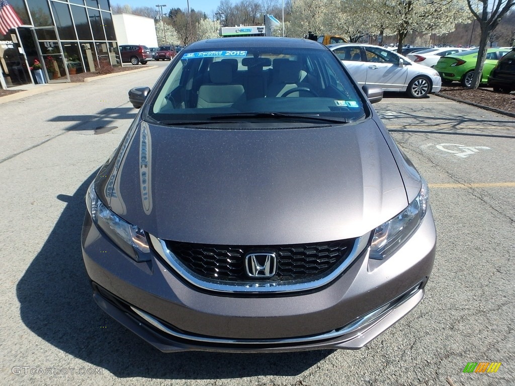 2015 Civic EX Sedan - Urban Titanium Metallic / Beige photo #8