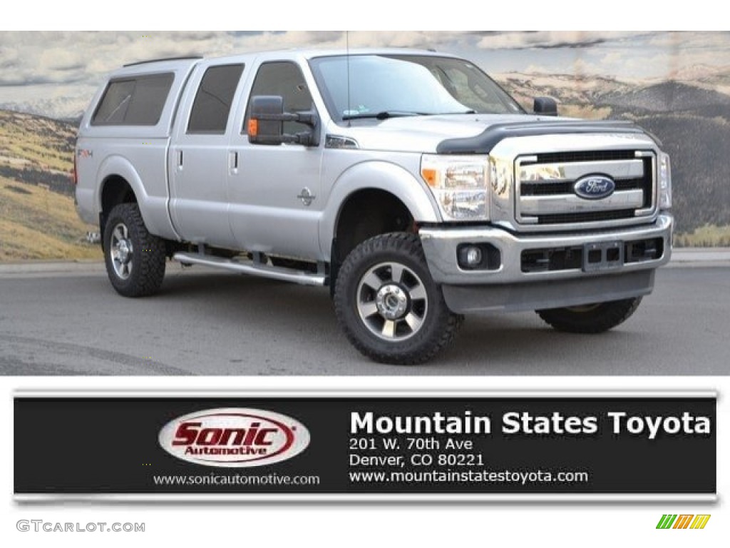2011 F350 Super Duty Lariat Crew Cab 4x4 - Ingot Silver Metallic / Black photo #1