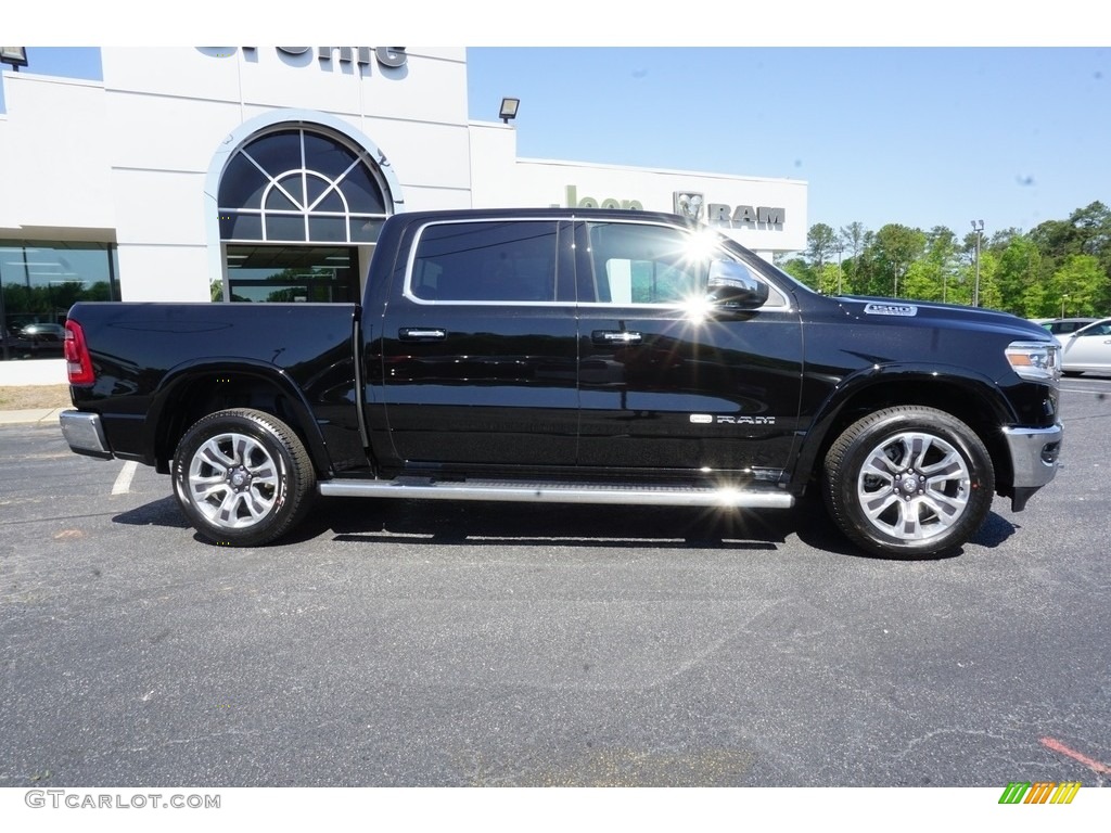 2019 1500 Long Horn Crew Cab 4x4 - Diamond Black Crystal Pearl / Black/New Saddle photo #12