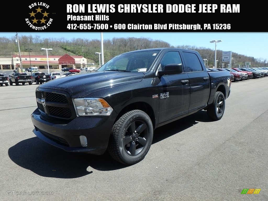 2018 1500 Express Crew Cab 4x4 - Brilliant Black Crystal Pearl / Black/Diesel Gray photo #1