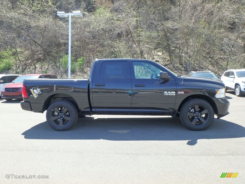 2018 1500 Express Crew Cab 4x4 - Brilliant Black Crystal Pearl / Black/Diesel Gray photo #6