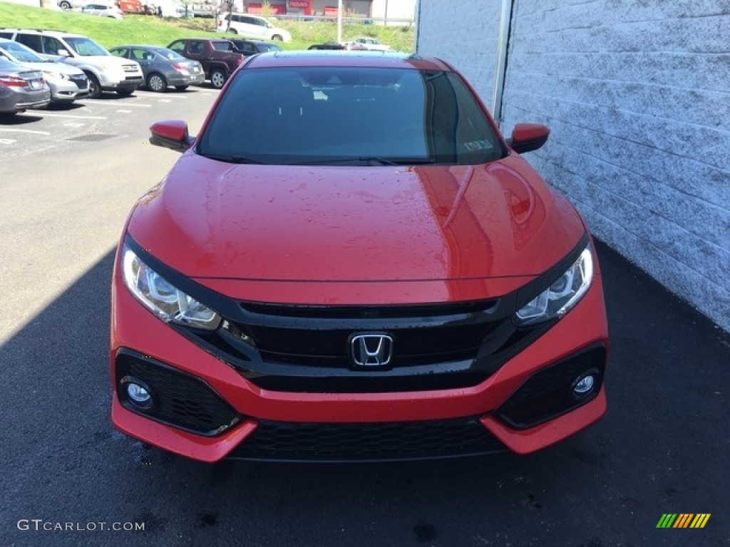 2018 Civic EX Hatchback - Rallye Red / Black photo #2