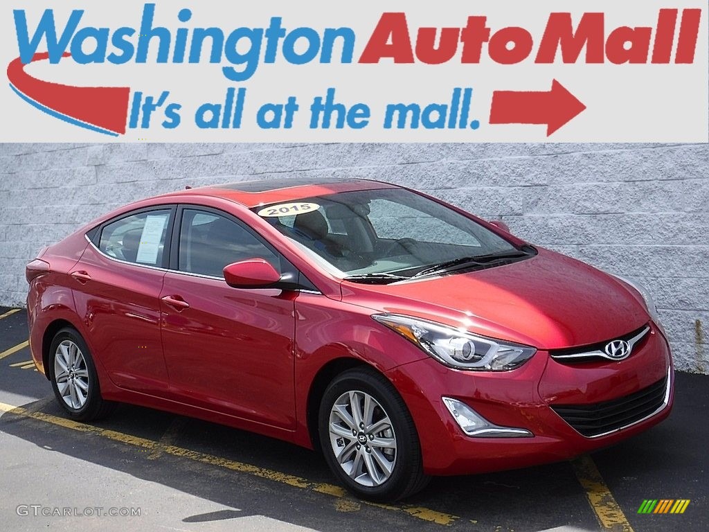 2015 Elantra SE Sedan - Geranium Red / Black photo #1
