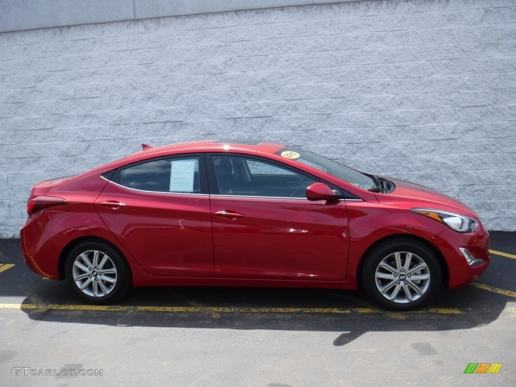 2015 Elantra SE Sedan - Geranium Red / Black photo #2
