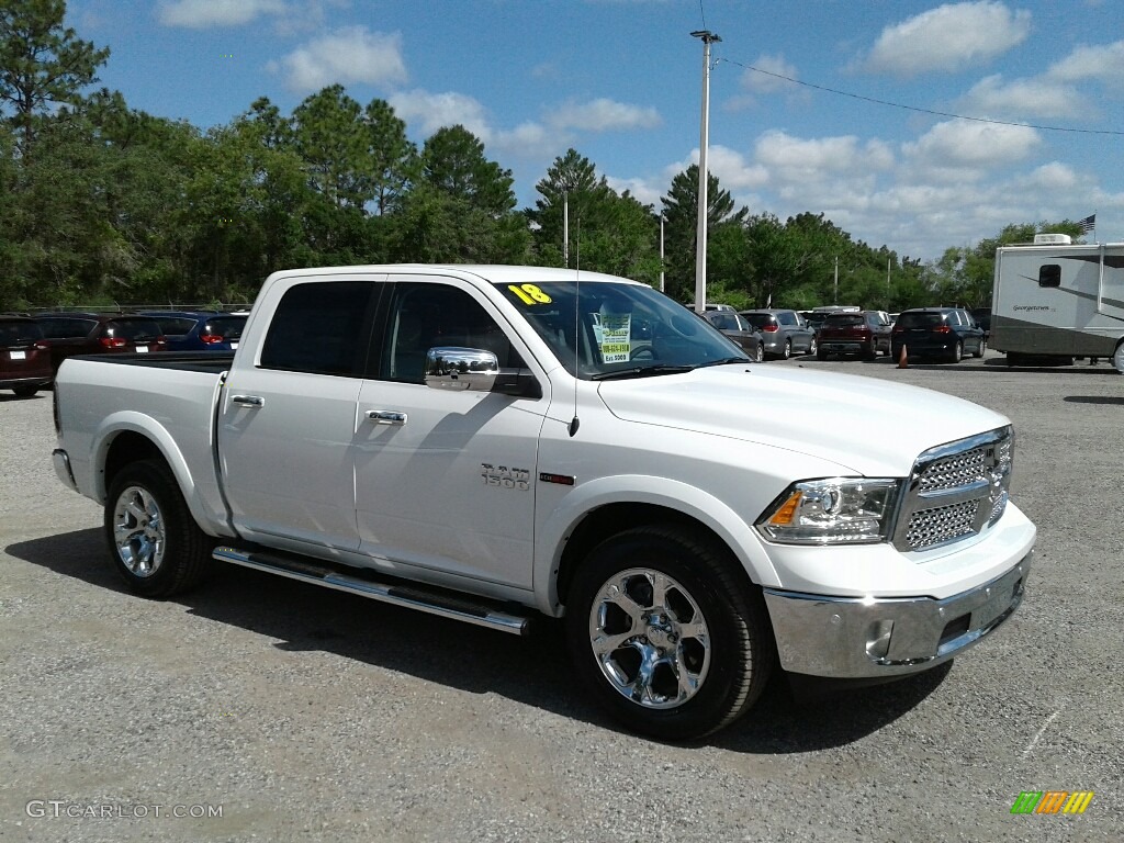 Bright White 2018 Ram 1500 Laramie Crew Cab 4x4 Exterior Photo #126957167