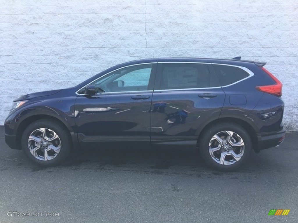 2018 CR-V EX AWD - Obsidian Blue Pearl / Gray photo #7