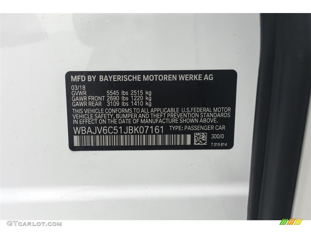 2018 6 Series 640i xDrive Gran Turismo - Alpine White / Black photo #10