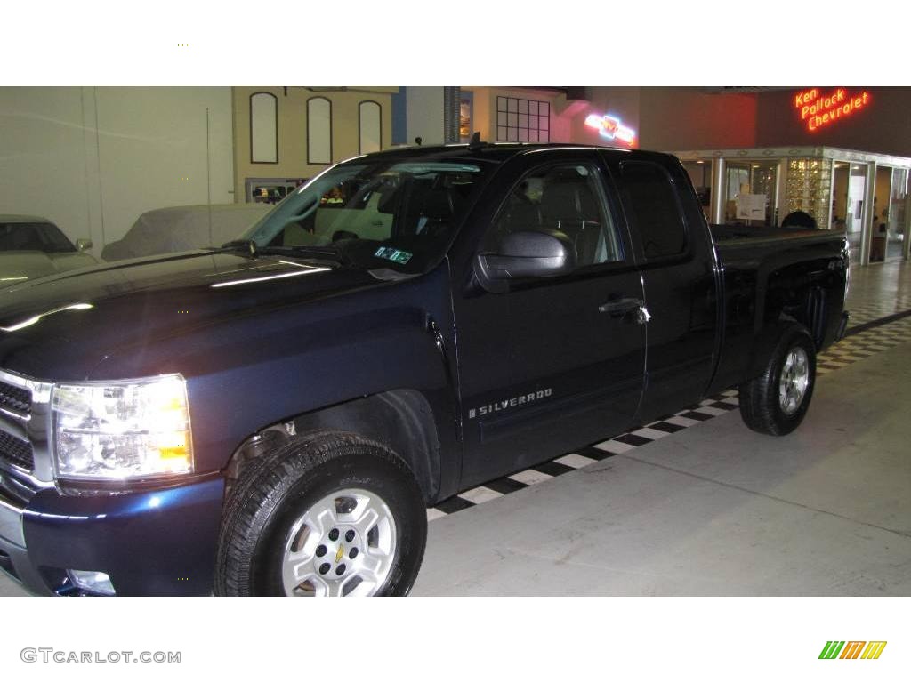 2009 Silverado 1500 LT Extended Cab 4x4 - Imperial Blue Metallic / Ebony photo #10