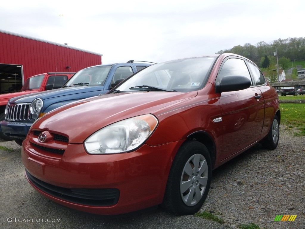 2008 Accent GS Coupe - Tango Red / Black photo #1