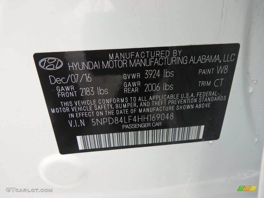 2017 Elantra Value Edition - White / Black photo #16