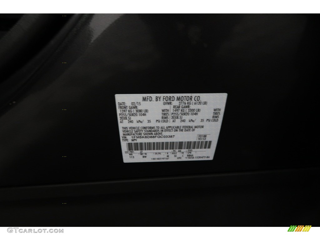 2015 Explorer XLT 4WD - Ingot Silver / Charcoal Black photo #40