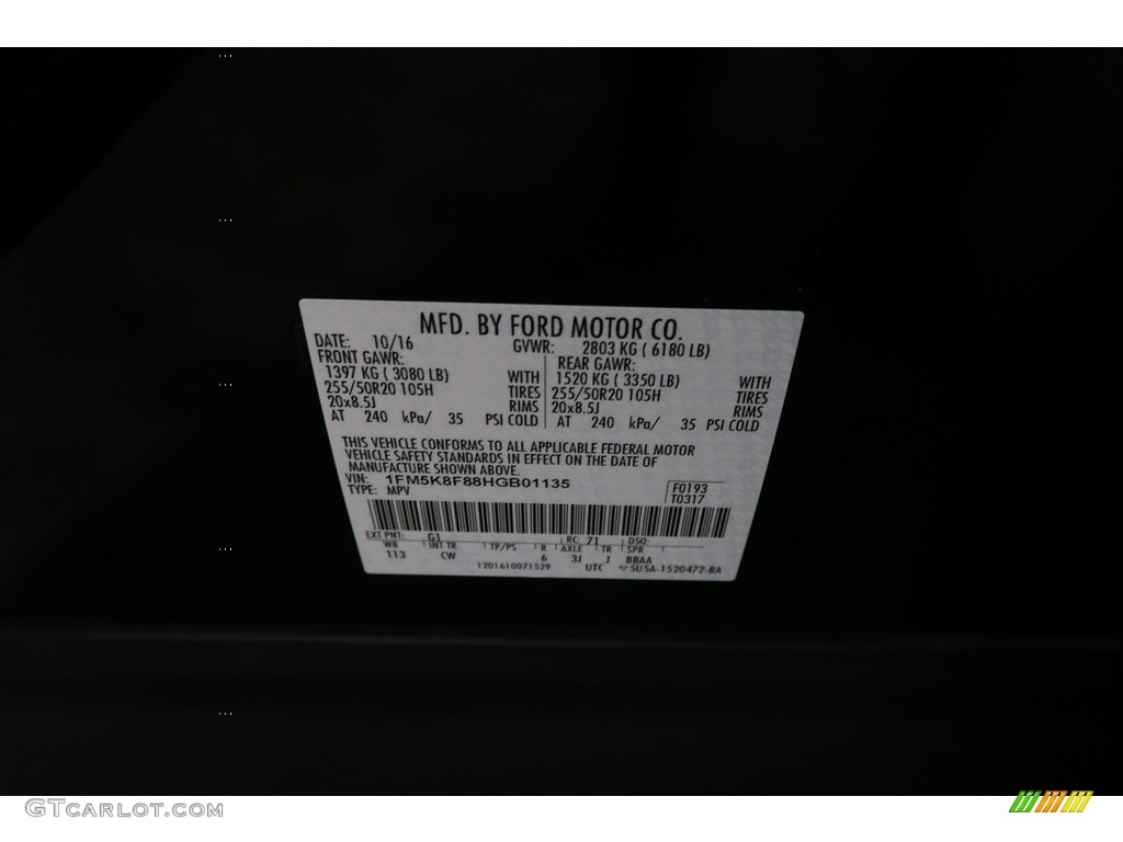 2017 Explorer Limited 4WD - Shadow Black / Ebony Black photo #40