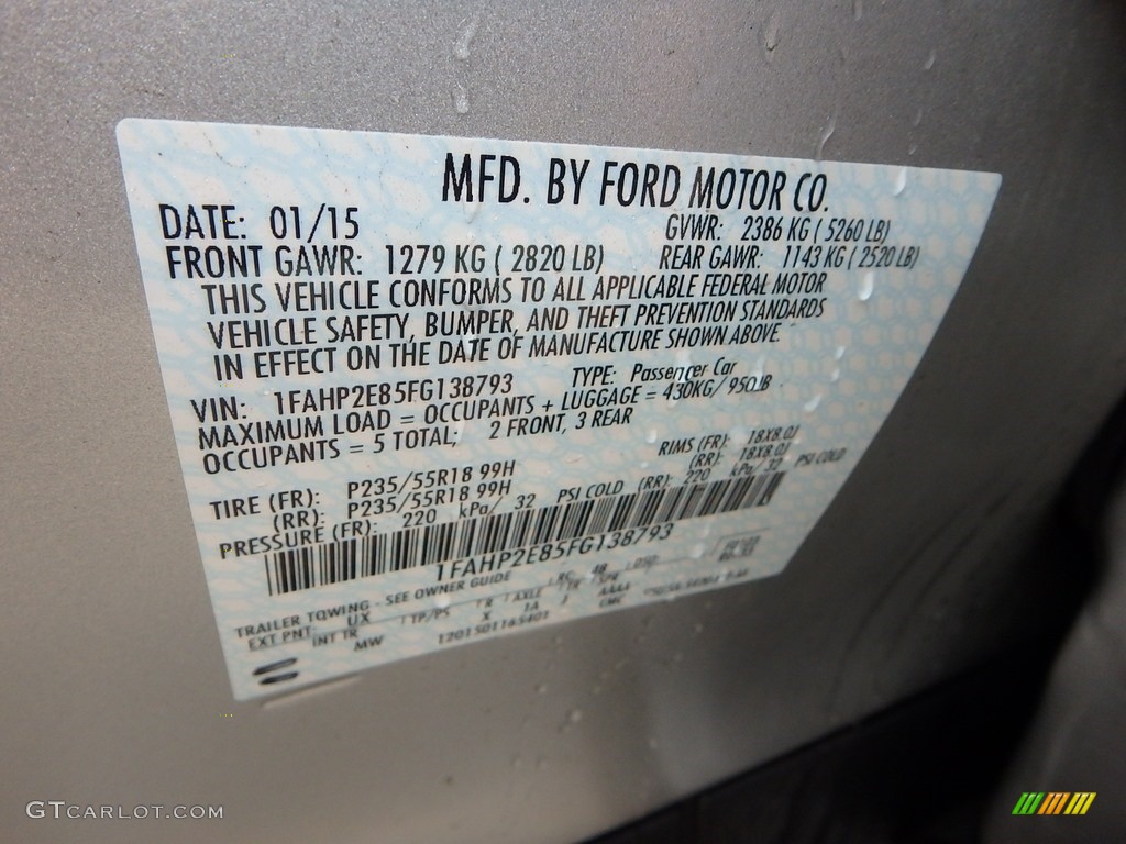2015 Taurus SEL - Ingot Silver Metallic / Charcoal Black photo #23