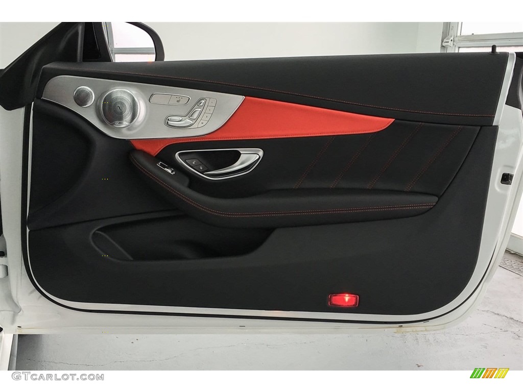 2018 Mercedes-Benz C 63 S AMG Coupe Red Pepper/Black Door Panel Photo #126991793