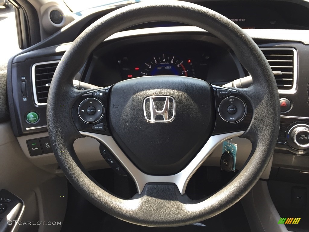 2013 Civic Hybrid Sedan - Polished Metal Metallic / Gray photo #16