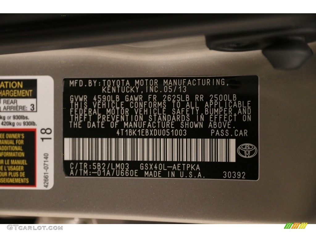 2013 Avalon Limited - Champagne Mica / Almond photo #21