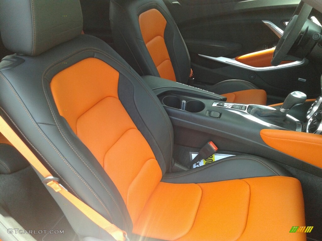 Jet Black/Orange Accents Interior 2018 Chevrolet Camaro LT Coupe Hot Wheels Package Photo #127000181