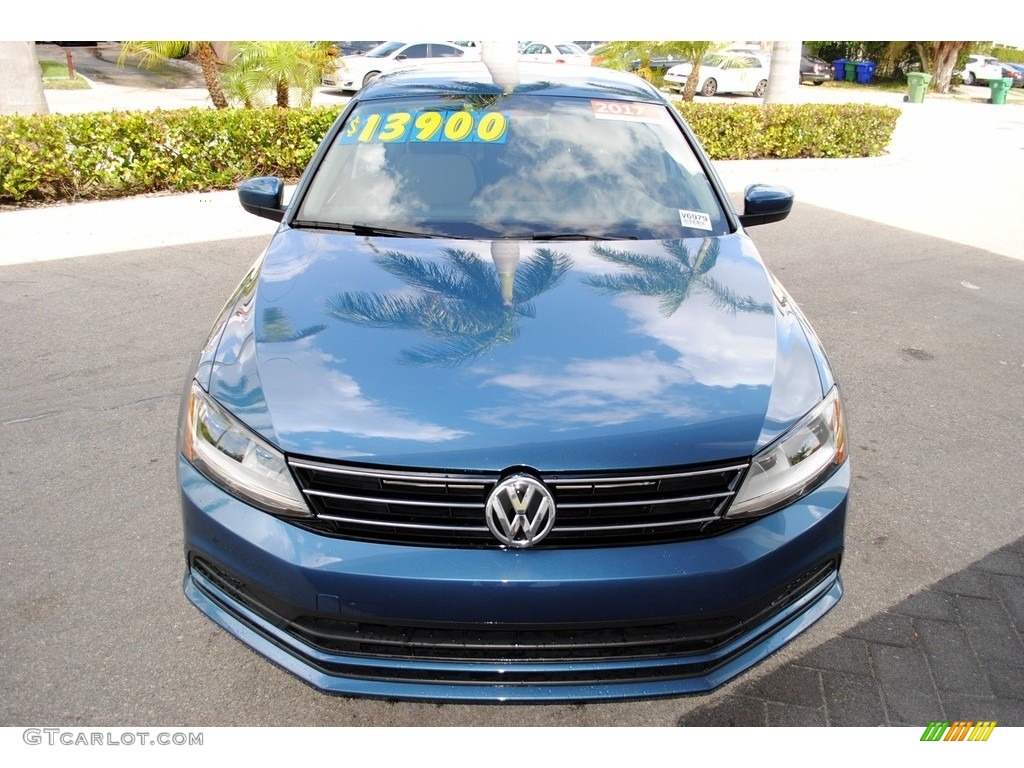 2017 Jetta S - Silk Blue Metallic / Black/Palladium Gray photo #3