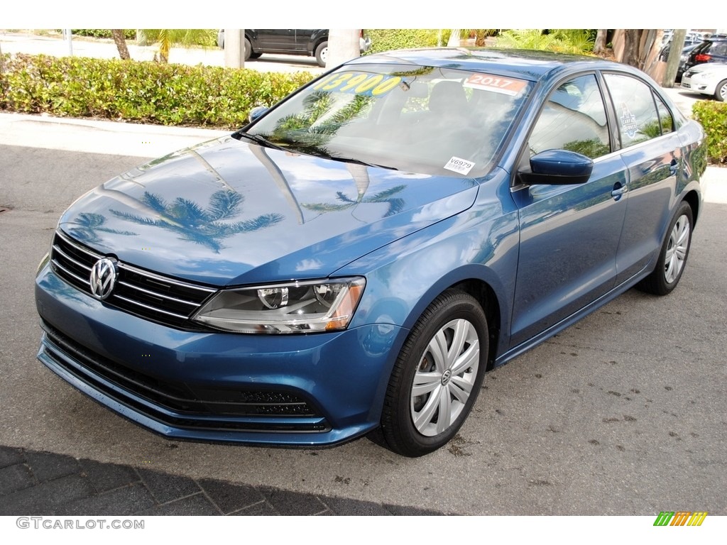 2017 Jetta S - Silk Blue Metallic / Black/Palladium Gray photo #4
