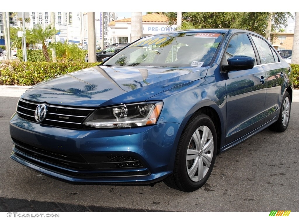 2017 Jetta S - Silk Blue Metallic / Black/Palladium Gray photo #5