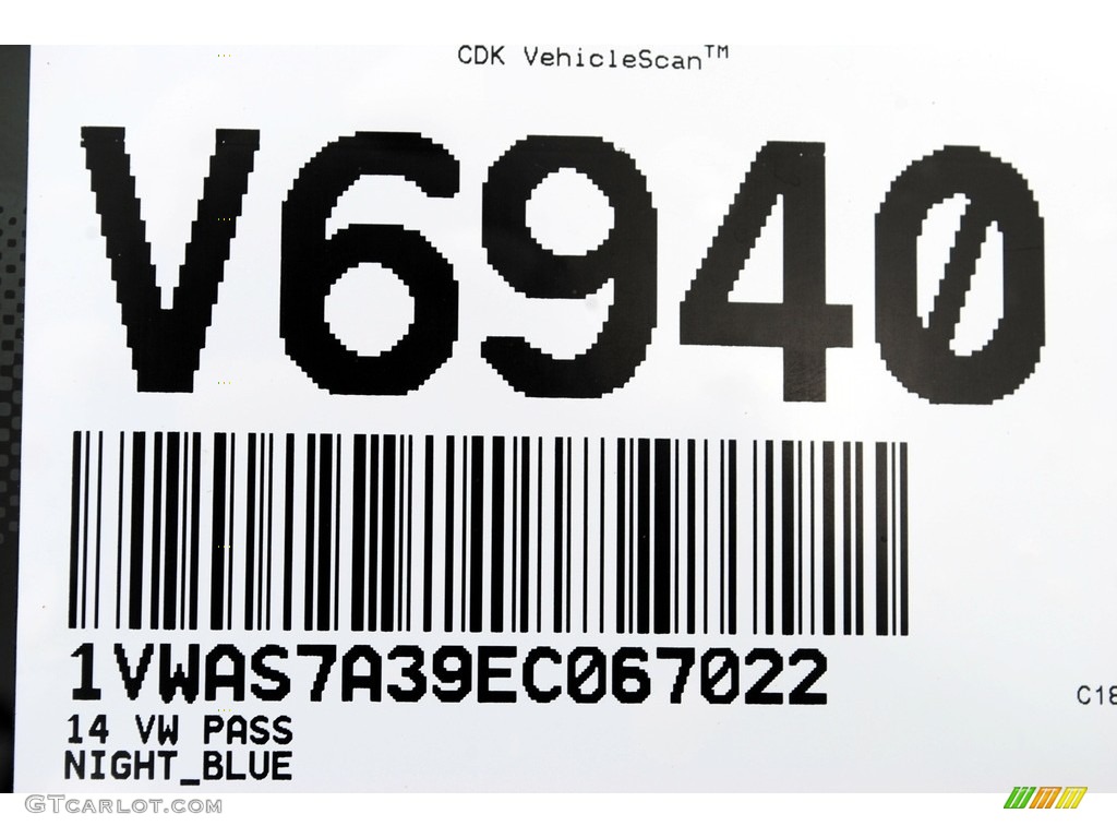 2014 Passat 1.8T Wolfsburg Edition - Night Blue Metallic / Titan Black photo #20