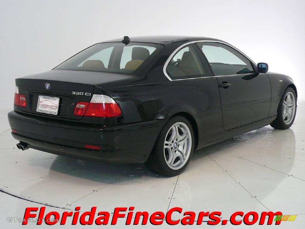 2004 3 Series 330i Coupe - Jet Black / Natural Brown photo #2